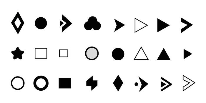 Geometric Shape Icon Set for Interface and Design vector
