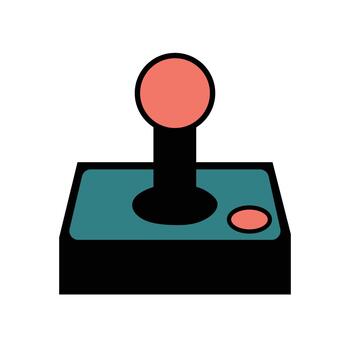 retro juego palanca de mando controlador icono vector