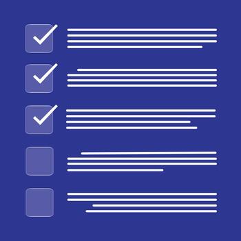 Checklist template on purple background vector