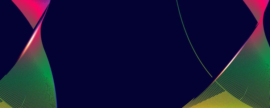Abstract Background with Vibrant Gradient Lines and Dark Blue Backdrop vector