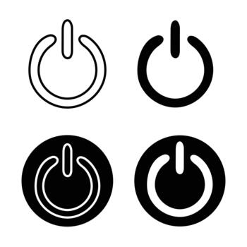 Power Button Icon Set On Off Switch Symbol vector