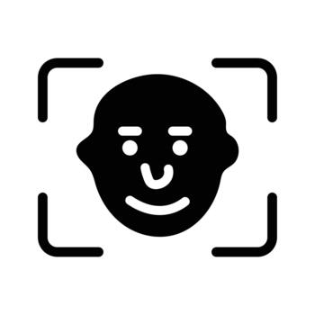 cara reconocimiento escanear icono para biométrico seguridad vector