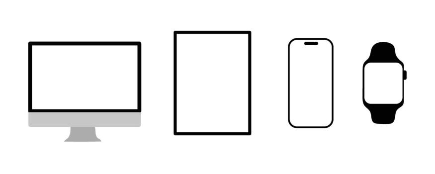 sensible dispositivo pantalla íconos conjunto para web y aplicación diseño vector