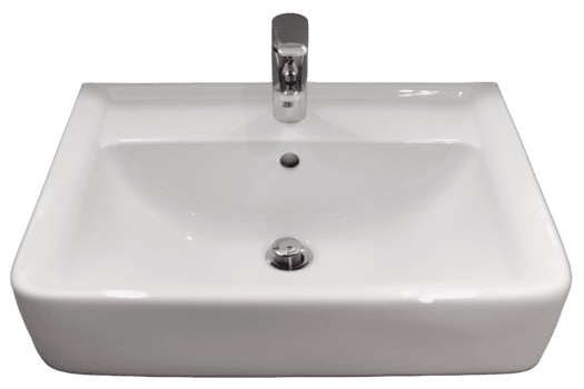 This sink features a simple design with a smooth surface and a shiny faucet. It is commonly used for washing hands and dishes in bathrooms and kitchens during daily routines png