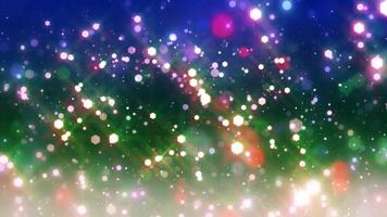 abstrakt glittrande partiklar bakgrund slinga med skimrande bokeh lampor och stjärnor. video