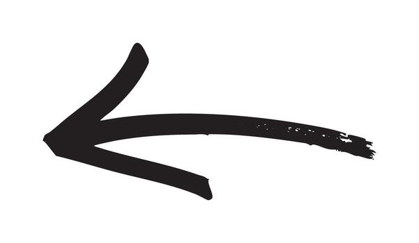 A bold, horizontal arrow pointing left, featuring a clean but textured brush stroke effect. Perfect graphic for back buttons or directional cues. vector