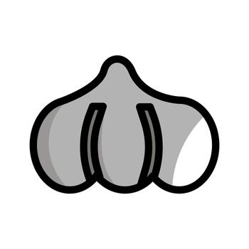 sencillo estilo de dibujos animados ajo bulbo con negrita contornos y segmentario clavos de olor. ideal para comida gráficos, Cocinando materiales, pegatinas, embalaje, y juguetón temática culinaria diseño proyectos vector