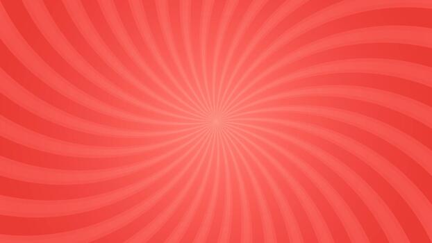 Red Sunburst Horizontal Blank Background Design with Simple Clean Curved Radial Rays Effect vector