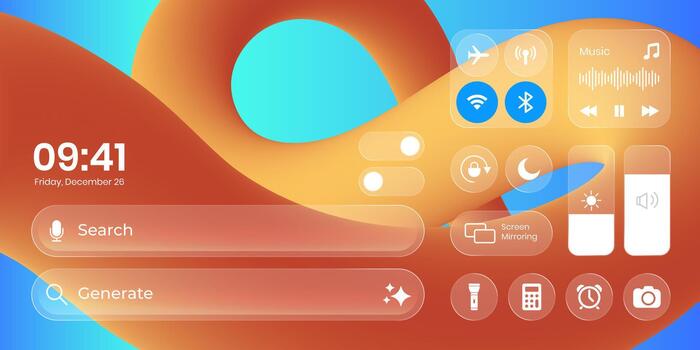 Modern user interface with essential features vector