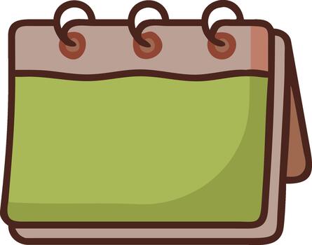 Blank calendar page with spiral binding, ideal for graphic design projects, note-taking, or daily planning vector