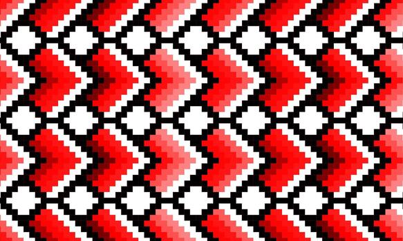 Abstract red pixel art geometric pattern background. horizontal pattern. digital pattern. vector