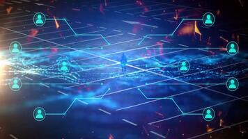 digitale Rete connessione e dati trasferimento. video