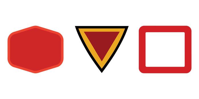 Set of geometric shapes including hexagon triangle and square vector