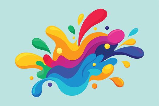 A dynamic and playful explosion of bright, abstract colors splashing across the frame vector