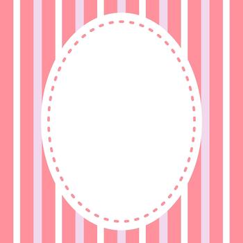 Background template design illustration with pink purple white stripes and oval frame empty space inside for your text or image vector