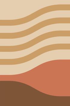 Minimalism Organic Abstract Background with Soft Earth Tone Shapes and Fluid Curves vector