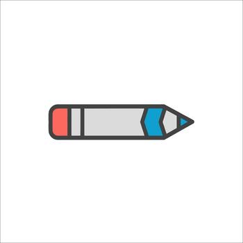 A minimalist drawing tool with an eraser tip vector