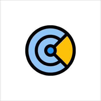 Concentric Circles with a Golden Segment vector