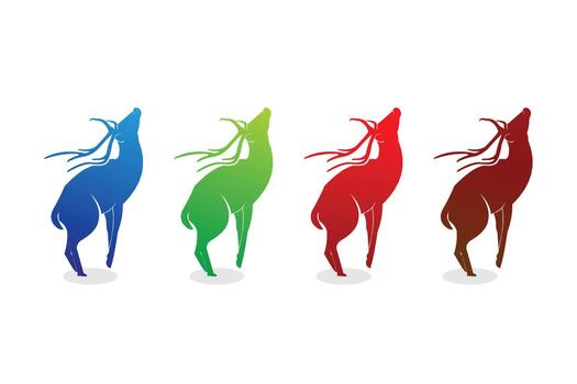 ciervo degradado conjunto diseño plantilla, único actitud diseño vector