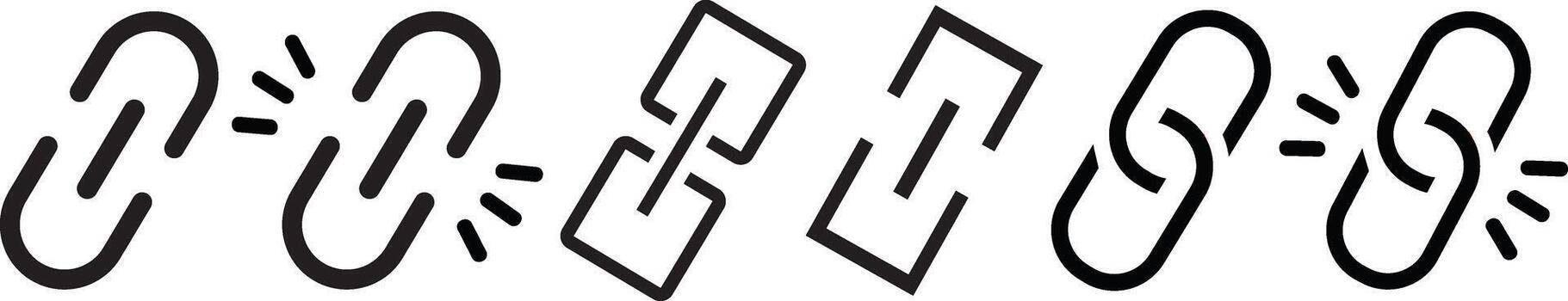 estilizado cadena Enlaces representando conexión y fuerza vector