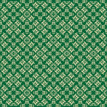 Leaf pattern design on green background vector