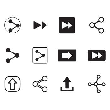 clasificado compartir y flecha íconos para sitio web navegación vector