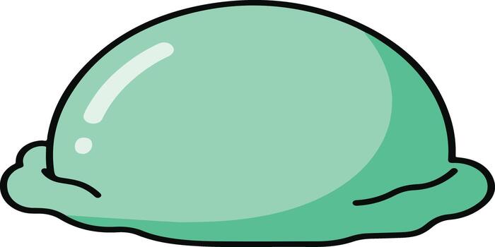 High quality illustration of a single ice cream scoop with smooth rounded shape, clean outlines, and soft pastel colors vector