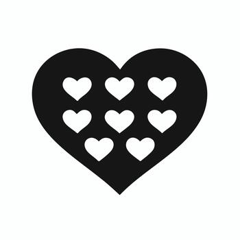 Print Heart Pattern Icon vector