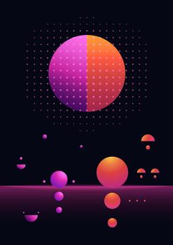 resumen planeta , degradado formas en un negro antecedentes. esotérico símbolos, imitación planetas vector