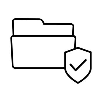 carpeta archivo documento con proteger proteccion línea estilo icono ilustración icono de diseño vector