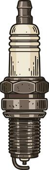 Spark plug detailed illustration of automotive ignition component for engine performance and maintenance design vector