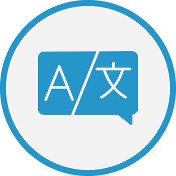 Foreign Language Gradient Themed Symbol Design vector