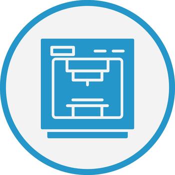 3d Printer Interactive Symbol Element vector