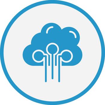 Cloud Computing Geometric Style Badge Icon vector