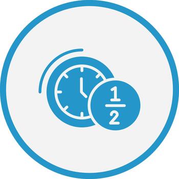 Half Time Flat UI Form Symbol vector