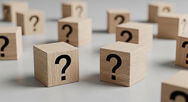 pregunta marca bloques incertidumbre duda problema resolviendo decisión haciendo Confusión desafío solución responder conocimiento aprendizaje educación examen prueba foto