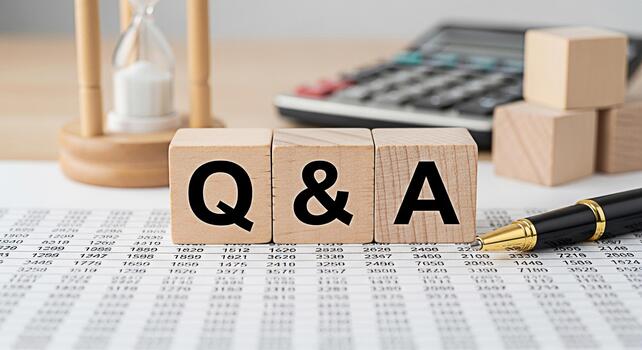 de madera qa bloques en un financiero reporte representando investigación soluciones y negocio apoyo foto