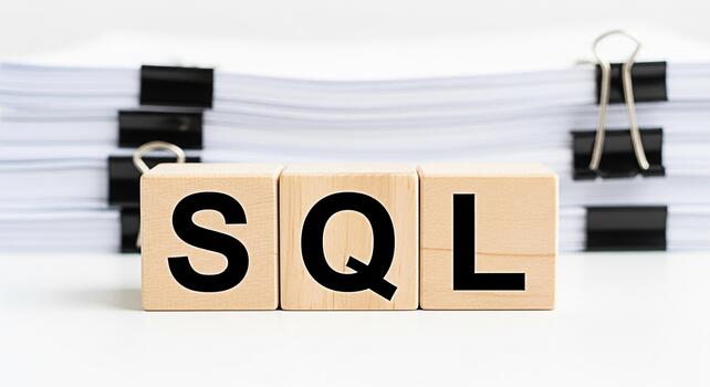 de madera bloques mostrando sql en un brillante estudio ajuste representando base de datos administración y datos preguntando conceptos simbolizando estructurado información y eficiente datos manejo en un limpiar y organi foto