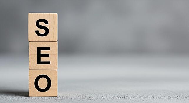 de madera bloques ortografía seo apilado en un gris superficie representando buscar motor mejoramiento estrategias y digital márketing éxito en un competitivo en línea ambiente transporte un sentido de crecimiento foto