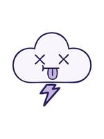 changing color animation of gradient shaded cartoon of a thunder cloud video