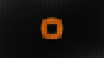 orange trogen cirkulär ringa sömlös 3d slinga. 3d tolkning video