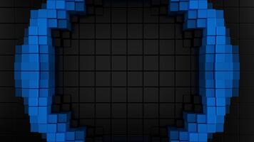 blu raggiante futuristico squillare looping astratto 3d ciclo continuo animazione. 3d interpretazione video