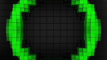 verde futuristico neon squillare astratto senza soluzione di continuità 3d ciclo continuo animazione. 3d interpretazione video