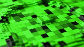 grön pixelated cirkulär energi looping 3d bakgrund. 3d tolkning video