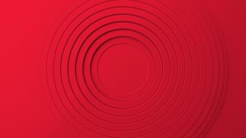 Red Minimal Concentric Circles Looping Abstract 3D Background. 3D rendering video