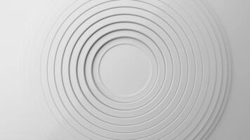 Minimal White Concentric Rings Looping Abstract 3D Background. 3D rendering video