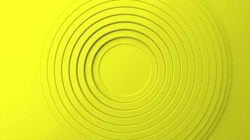 Yellow Minimal Concentric Circles Looping Abstract 3D Background. 3D rendering video