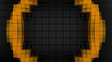 Orange Glowing Minimal Ring Seamless Abstract 3D Loop. 3D rendering video