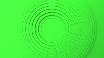 Green Minimal Concentric Rings Looping Abstract 3D Background. 3D rendering video