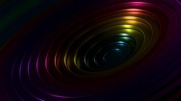 metallisk Flerfärgad spiral vågor looping abstrakt 3d bakgrund. 3d tolkning video